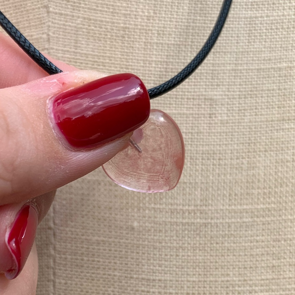 Handmade Genuine Stone/Glass Heart Amulet Necklace - Picture 7 of 12